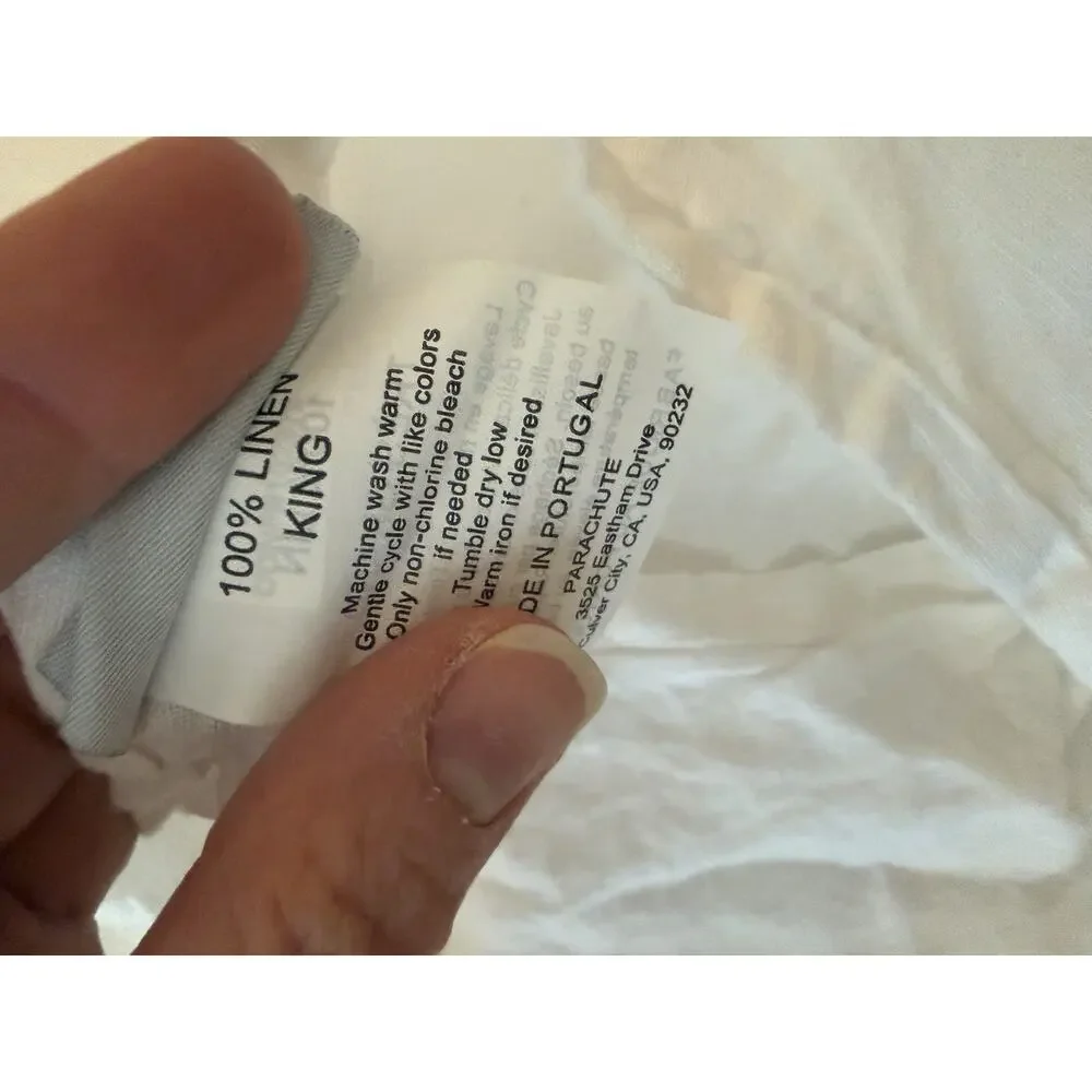 Parachute Linen King 4 Piece Sheet Set White $399 NEW